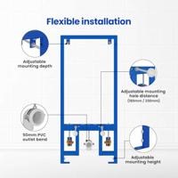 VidaXL Badkamer muursteun blauw 50 x 3 x 112 cm - thumbnail