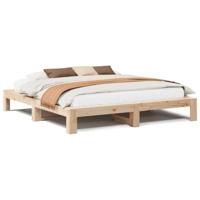 Bedframe zonder matras massief grenenhout 200x200 cm - thumbnail
