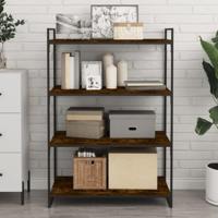 Wandschappen 4 st 80x40x1,5 cm bewerkt hout gerookt eikenkleur - thumbnail