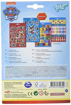 Totum paw patrol stickervel, 4st. Totum paw patrol stickervel, 4st.