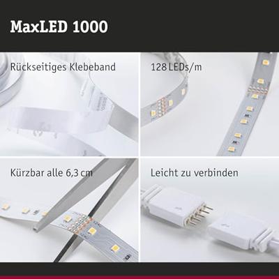 Paulmann MaxLED 1000 Basisset 71243 LED-strip basisset Met connector (male) 230 V 1.5 m Warmwit 1 set(s) Paulmann MaxLED 1000 Basisset 71243 LED-strip basisset Met connector (male) 230 V 1.5 m Warmwit 1 set(s)