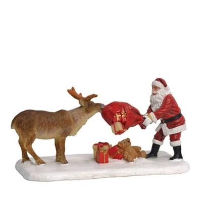 Luville General Reindeer teasing Santa Luville General Reindeer teasing Santa