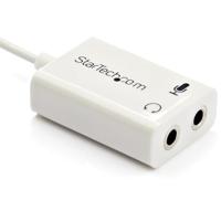StarTech.com 3,5 mm jack audio Y-kabel, adapter voor headset, microfoon en luidspreker, AUX-kabel voor laptop en ultrabooks, stekker voor audio en microfoon, in wit - thumbnail