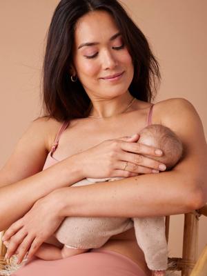 Set van 2 zwangerschaps- en borstvoedingsbeha's van microvezel en kant beige Set van 2 zwangerschaps- en borstvoedingsbeha's van microvezel en kant beige