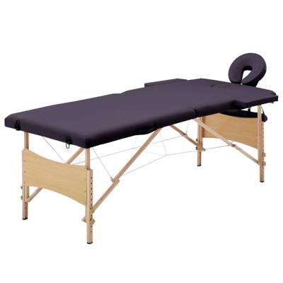 VidaXL Massagetafel inklapbaar 2 zones hout paars VidaXL Massagetafel inklapbaar 2 zones hout paars