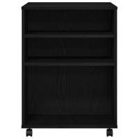 Opbergkast met wiel Zwart Eiken 60 x 53 x 72,5 cm Bewerkt hout - thumbnail