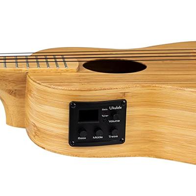 Cascha HH 2313E Bamboo Natural E/A concert ukelele set