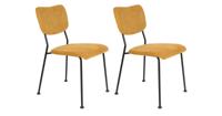 Zuiver Eetkamerstoel 'Benson' Rib, kleur Okergeel - thumbnail