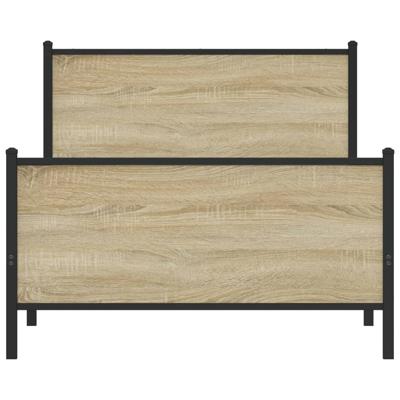Bedframe zonder matras metaal sonoma eikenkleurig 140x190 cm - thumbnail