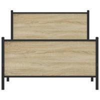 Bedframe zonder matras metaal sonoma eikenkleurig 107x203 cm - thumbnail