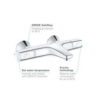 Badkraan Thermostatisch GROHE QuickFix Precision Trend Chroom - thumbnail
