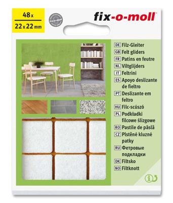 Fix-o-moll viltglijder ø22mm 48st. wit
