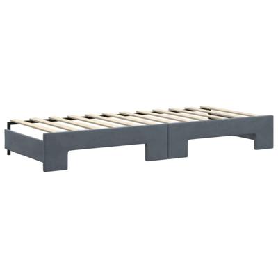 Slaapbank met onderschuifbed 80x200 cm fluweel donkergrijs