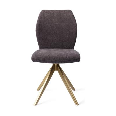 Jesper Home Eetkamerstoel 'Ikata' Turn Gold, kleur Almost Black