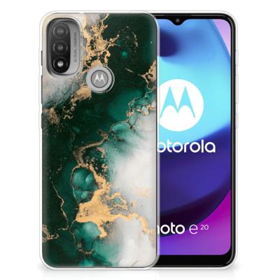 TPU Siliconen Hoesje voor Motorola Moto E20 | E40 Marmer Groen TPU Siliconen Hoesje voor Motorola Moto E20 | E40 Marmer Groen