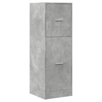 Apothekerskast 40x41x118 cm bewerkt hout betongrijs - thumbnail