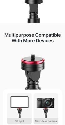 Ulanzi Verstelbare 1,8 m aluminium statief, 360º draaibare montagestandaard voor verlichting, webcams, camera's, GoPro, Insta360 Link One X2 X3