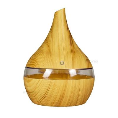2 stks 300ml USB elektrische aroma lucht diffuser hout Ultrasone luchtbevochtiger etherische olie aromatherapie cool mist Maker (schuine mond licht ho