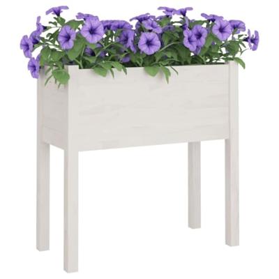VidaXL Plantenbakken 2 st 70x31x70 cm massief grenenhout wit VidaXL Plantenbakken 2 st 70x31x70 cm massief grenenhout wit