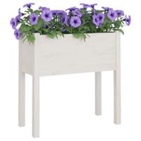 VidaXL Plantenbakken 2 st 70x31x70 cm massief grenenhout wit - thumbnail