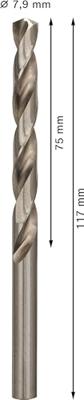 Bosch Accessoires Metaalboren HSS-G, Standard 7,9 x 75 x 117 mm 10st - 2608585507