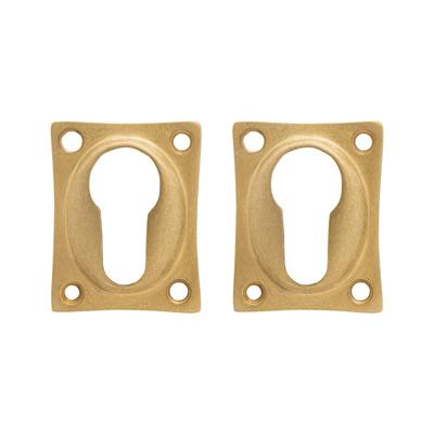 De Oude Deurklink Cilinderrozet - Rechthoekig messing getrommeld