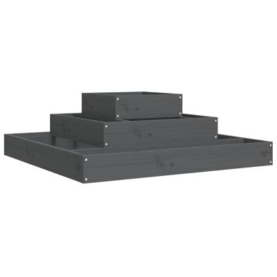 VidaXL Plantenbak 80x80x27 cm massief grenenhout grijs VidaXL Plantenbak 80x80x27 cm massief grenenhout grijs