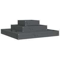 VidaXL Plantenbak 80x80x27 cm massief grenenhout grijs - thumbnail