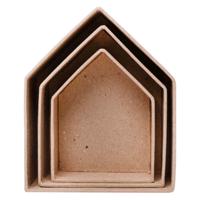 Colorations - papier-mache huisjes, 3st. - thumbnail