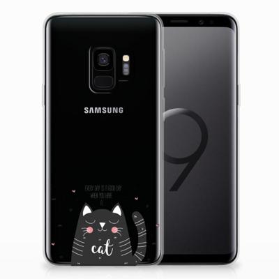 Samsung Galaxy S9 Telefoonhoesje met Naam Cat Good Day Samsung Galaxy S9 Telefoonhoesje met Naam Cat Good Day