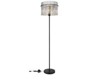 Globo Zwarte vloerlampGorley met smoke glas Ø 38cm - 15698S - thumbnail