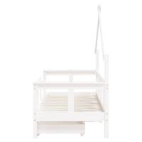 Kinderbedframe met lades 70x140 cm massief grenenhout wit - thumbnail