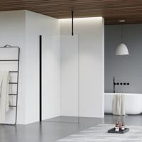 Fortifura Galeria inloopdouche - 160x200cm - helder glas - plafondarm - mat zwart SW797918/SW797905/SW804542 - thumbnail