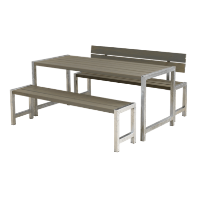 Picknickset Modern Grijs Bruin 1 Rugleuning