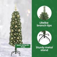 VidaXL Kunstkerstboom groen 150 cm pvc en staal en kunststof - thumbnail