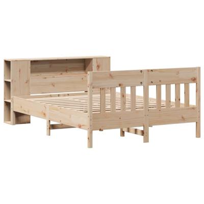 Bed met boekenkast zonder matras massief grenenhout 135x190 cm - thumbnail
