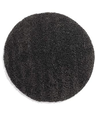 Tapeso Rond hoogpolig vloerkleed - Cozy Shaggy - donkergrijs - 160 cm