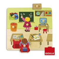 Goula vormenpuzzel Op School junior 28 cm hout 7 stukjes - thumbnail
