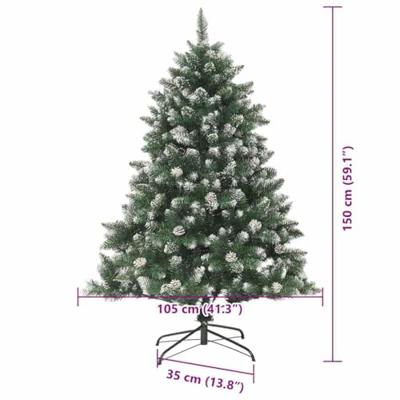 VidaXL Kunstkerstboom met 150 led groen 150 cm pvc en plastic en staal
