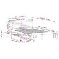 Bedframe met lades massief grenenhout wit 120x200 cm - thumbnail