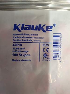 Klauke 47618 Adereindhulzen 10 mm² Deels geïsoleerd Rood 100 stuk(s)
