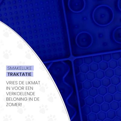 Eat Slow Live Longer Lick Mat Dimensions Rectangle Blauw