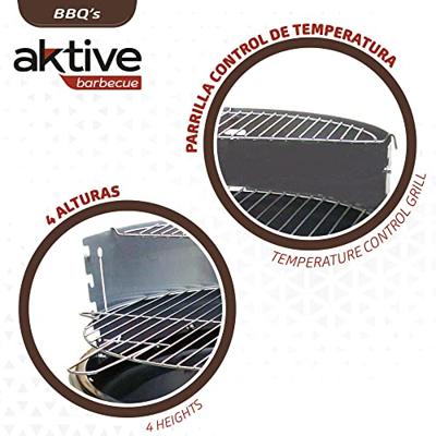 Kolenbarbecue met wielen Aktive Geëmailleerd metaal 51 x 82 x 51 cm Zwart Kolenbarbecue met wielen Aktive Geëmailleerd metaal 51 x 82 x 51 cm Zwart