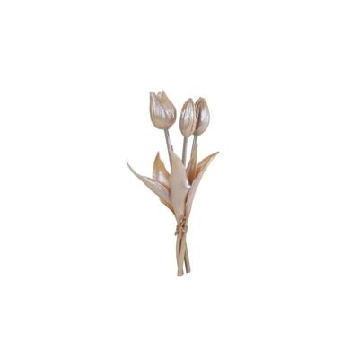 Kunstbloem Tulp 3x champagne goud 25cm Kunstbloem Tulp 3x champagne goud 25cm