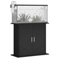 Aquariumstandaard 81x36x73 cm bewerkt hout zwart - thumbnail