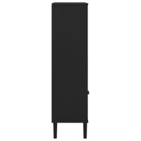 Boekenkast SENJA rattan-look 90x35x130 cm grenenhout zwart - thumbnail