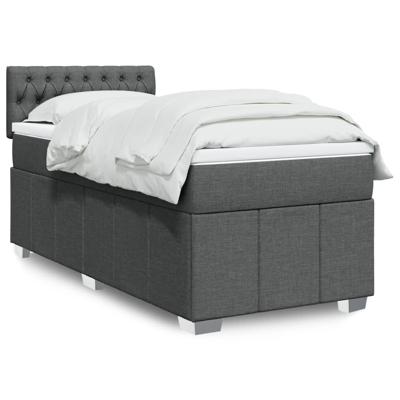 Boxspring met matras stof donkergrijs 120x200 cm - thumbnail