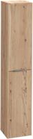 Saqu Lima hoge kast met rvs greep 35x32x180cm naturel eiken - thumbnail