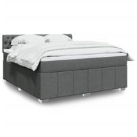 Boxspring met matras stof donkergrijs 180x200 cm - thumbnail