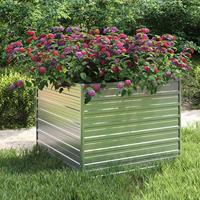 VidaXL Plantenbak verhoogd 100x100x77 cm gegalvaniseerd staal zilver - thumbnail